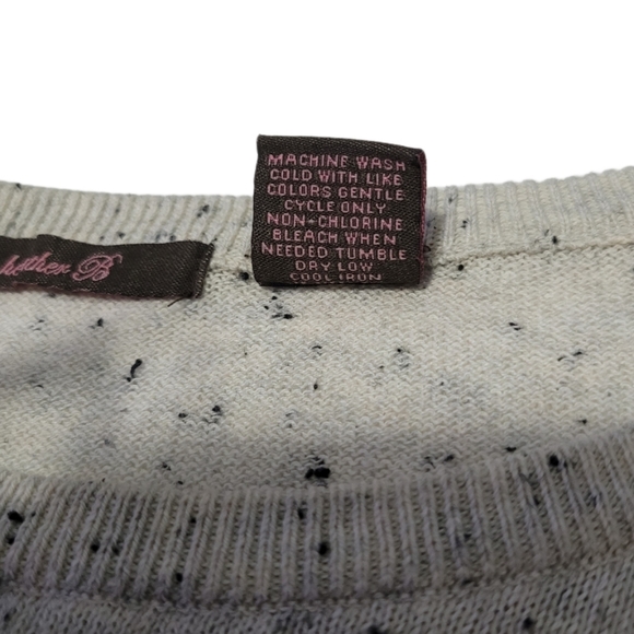 heather B    Women's   Size S    Sweater   Top   Speckled Heather Gray - Picture 7 of 8